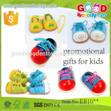 EN71 / ASTM regalos promocionales para niños OEM / ODM madera inteligente zapatos de juguete